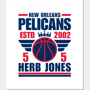 New Orleans Pelicans Jones 5 Basketball Retro Posters and Art